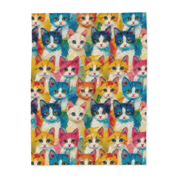 Oil Painting Kittens - 3 Different Sizes - Multi Colors - Arctic Fleece Blanket
