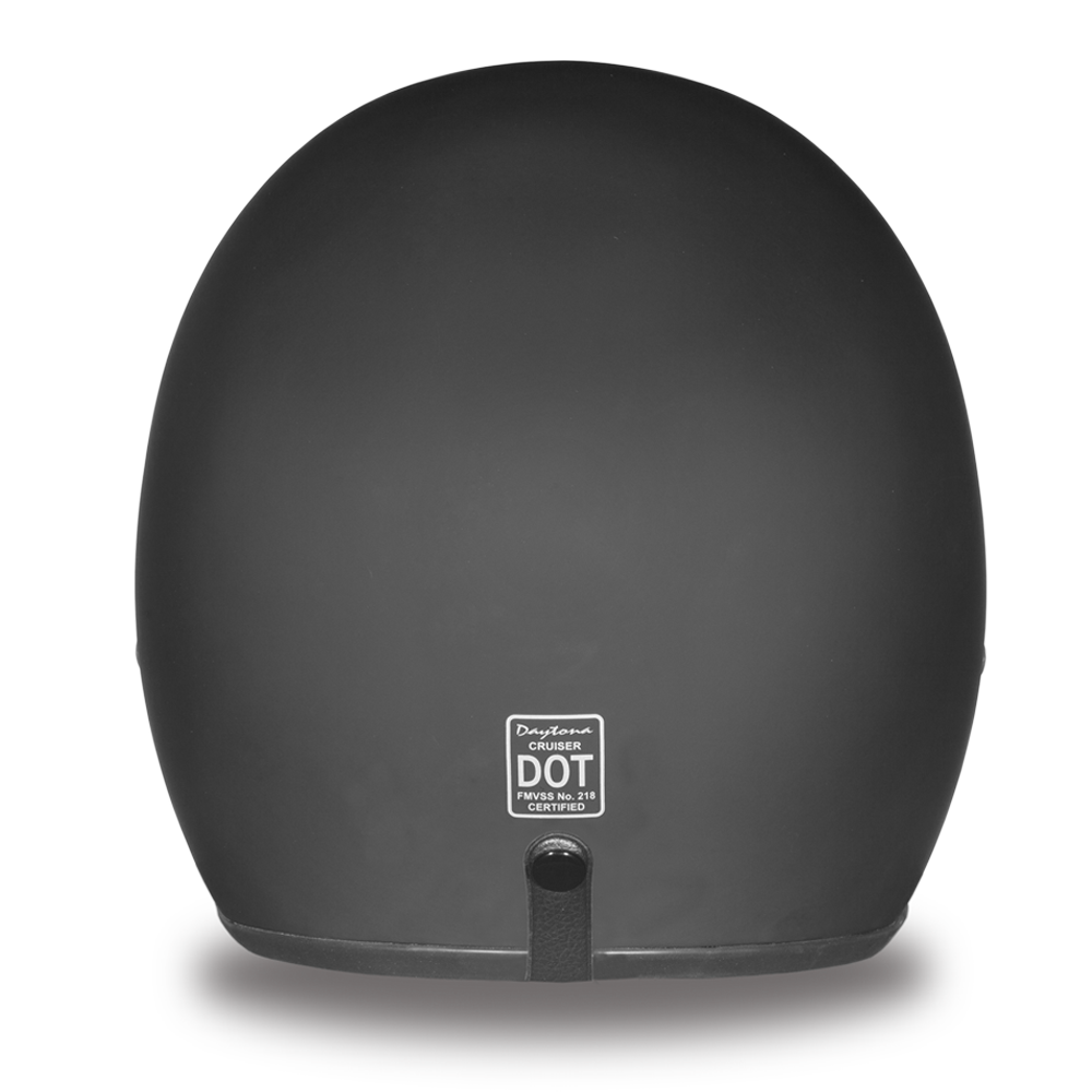 DOT Motorcycle Helmet - Dull or Gloss Black - Open Face - 3/4 - DC1-DH