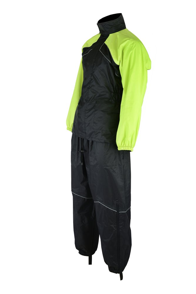 Rain Suit - Men's - Waterproof - Motorcycle - Hi Viz Yellow - DS592HV-DS