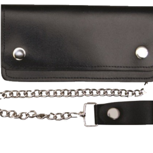 Leather Chain Wallet - 8 Inch Bifold - Black - AL3202-AL