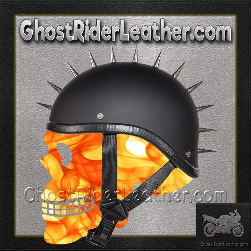 Novelty Motorcycle Helmet - Gloss or Flat Black - Spiked Gladiator - H403-H503-02-DL