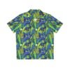 Cat Hiding in the Plants - Blues Greens Yellow - Multi Colors - Men's Hawaiian Shirt