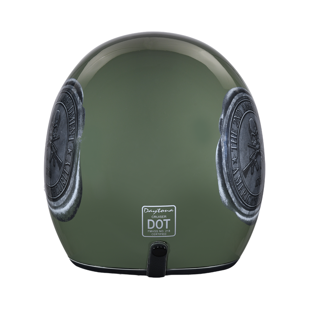 DOT Motorcycle Helmet - 2nd Amendment Seal - Open Face - Cruiser - DC6-1789-DH