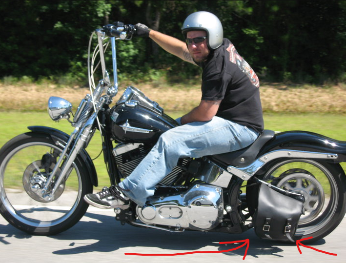 Example of what swing arm bags look like on your motorcycle.